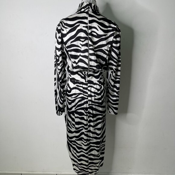 NWT Ronny Kobo Women's Black White Kiara Long Sleeve Midi Dress Size Small - Picture 6 of 15